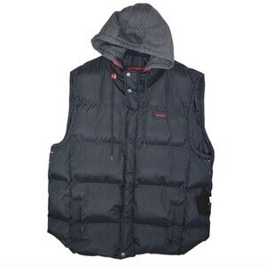 J. Whistler Mens Bubble Vest Hood Puffer Vest Jacket Size 6XL
